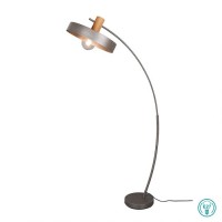 Φωτιστικό Δαπέδου Retro Trio Lighting Gaya 409500167 Νίκελ Αντικέ - Ξύλο