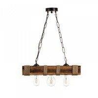 Κρεμαστό φωτιστικό από ξύλο και σχοινί 3ΧΕ27  InLight Κρεμαστό φωτιστικό από ξύλο και σχοινί 3ΧΕ27  InLight