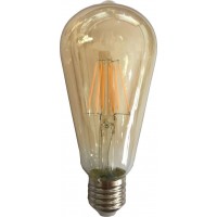 ΛΑΜΠΑ LED ST64 FILAMENT 10W E27 2500K 220-240V GOLD DIMMABLE ΛΑΜΠΑ LED ST64 FILAMENT 10W E27 2500K 220-240V GOLD DIMMABLE