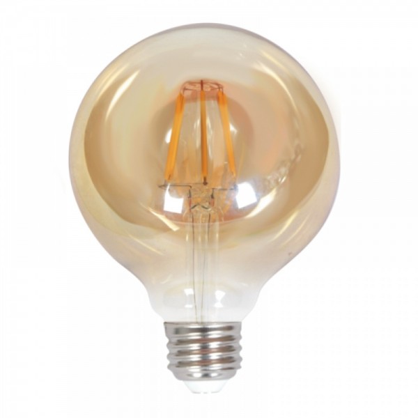 Λάμπα LED Filament G125 10watt 2200K Dimmable με μελί κάλυμμα