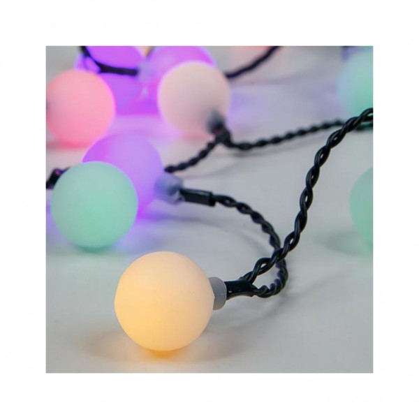 80 ΛΑΜΠΑΚΙΑ LED RGB ΣΕ ΣΕΙΡΑ ΜΕ ΜΕΤΑΣΧΗΜΑΤΙΣΤΗ & ΕΠΕΚΤΑΣΗ ΣΕ ΠΡΑΣΙΝΟ ΚΑΛΩΔΙΟ - 11M IP44 