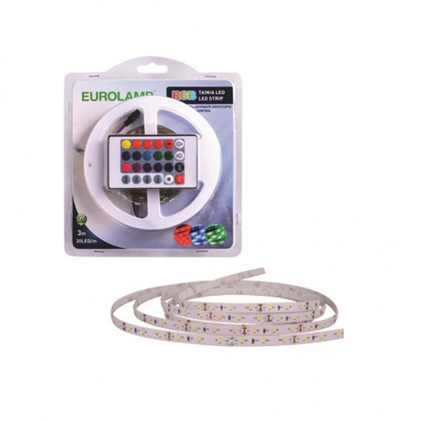 ΤΑΙΝΙΑ LED 3 ΜΕΤΡΩΝ 10W+DRIVER+CONTROL 12V RGB IP20 BLISTER VALUE